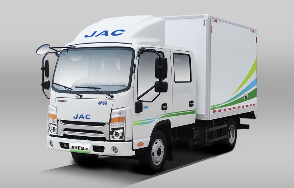 JAC Shuailing EQ3L ピュアエレクトリック 2 列バン輸送車両輸出貿易メーカー
